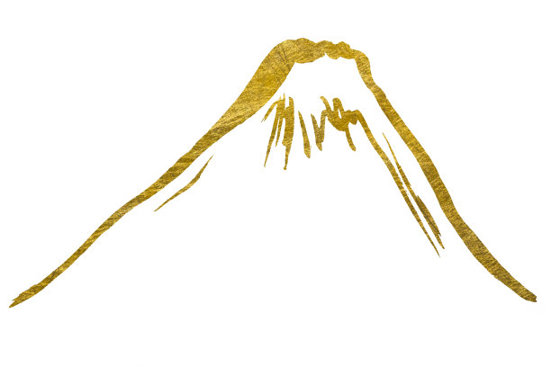 用墨汁画的富士山。图片下载