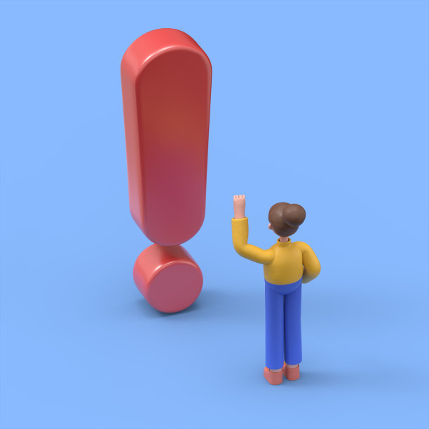 问题和解决方案的概念。亚洲女性安琪拉的3D插图。蓝色背景的3D渲染。图片下载