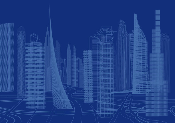 CG天际线框架建筑草图图片下载