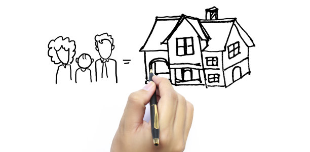 在白板上手绘房子图片下载