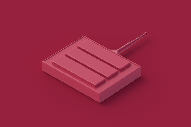 遥控品红色的背景。三维渲染图片下载