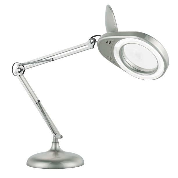 放大镜台灯，银色。三维渲染图片下载