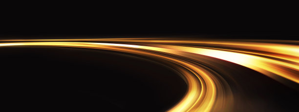 夜晚的高速运动，金色的色彩，抽象的未来技术概念图片下载