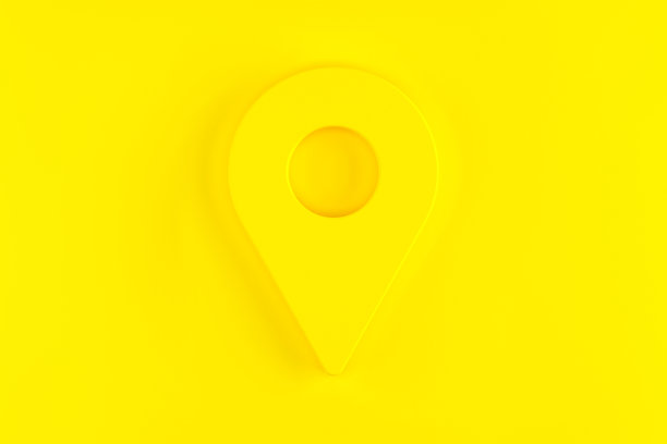 黄色背景上的黄色大头针图标图片下载