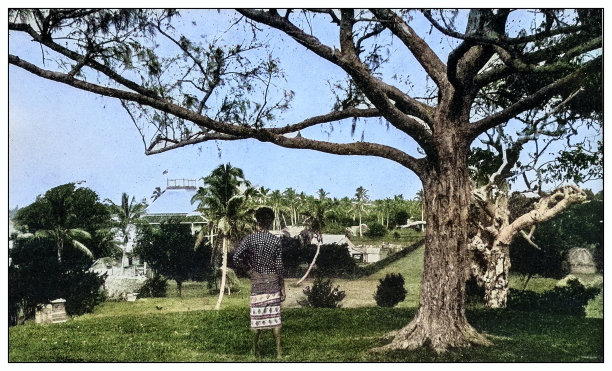 古董黑白照片:夏威夷希洛图片下载