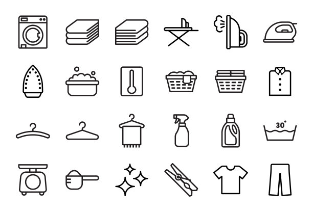 洗衣图标集图片下载