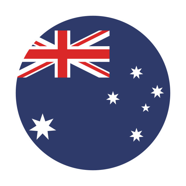 澳大利亚圆旗。圆形图标标志。标准颜色。按钮标志图标。电脑插图。矢量插图。数码插图。图片下载