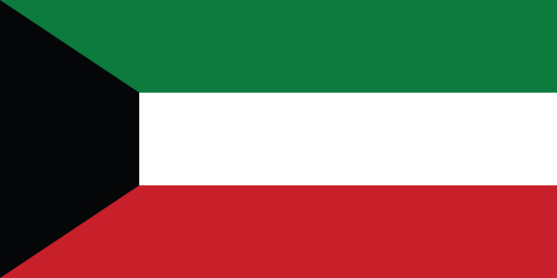 科威特国旗。国旗图标。标准颜色。标准尺寸。长方形的旗帜。电脑插图。数码插图。矢量插图。图片下载