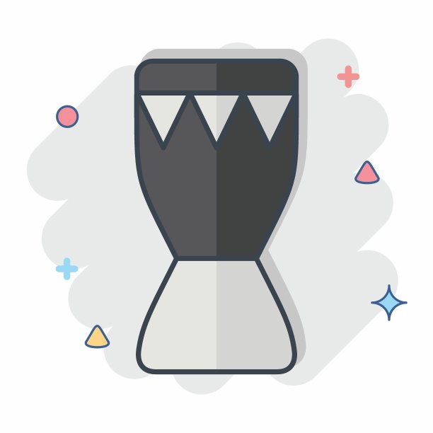 图标非洲鼓。与南非有关的象征。漫画风格。简单的设计说明图片下载