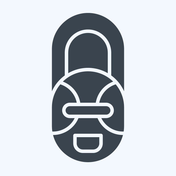 图标非洲面具。与南非有关的象征。字形风格。简单的设计说明图片下载