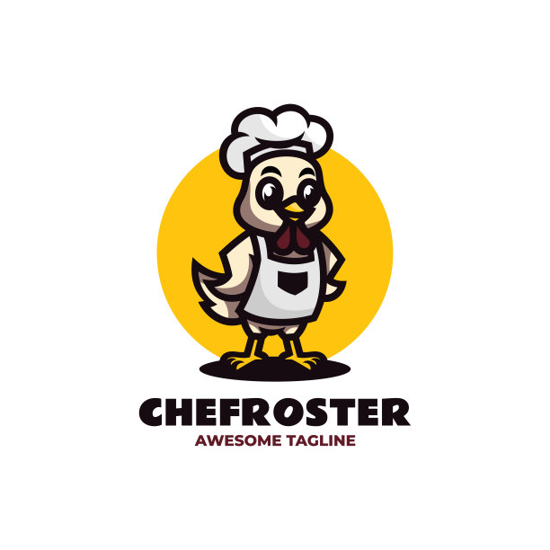 矢量插图厨师公鸡吉祥物卡通风格。图片下载