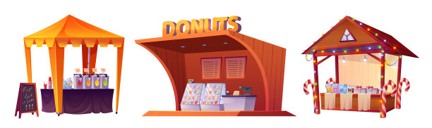 街头小吃市场和咖啡馆图片下载