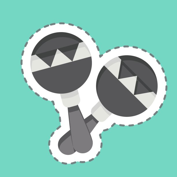 贴纸线剪掉了麦卡斯。与南非有关的象征。简单的设计说明图片下载