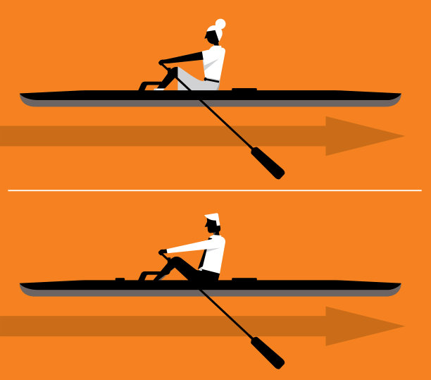 商务人士划船图片下载
