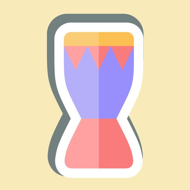 贴纸非洲鼓。与南非有关的象征。简单的设计说明图片下载