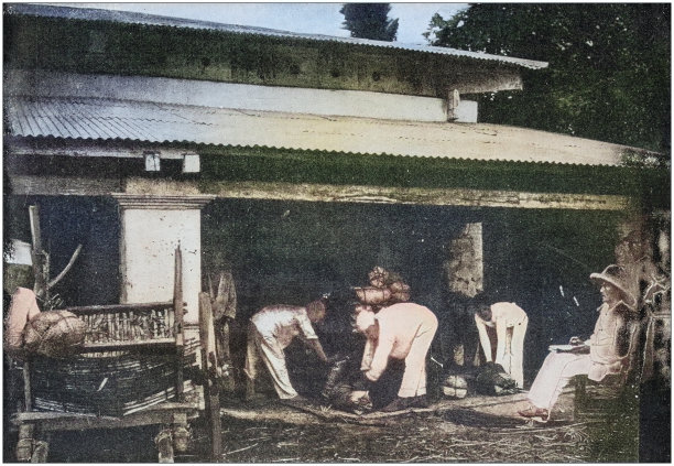 美军黑白照片:菲律宾马尼拉糖厂的包装图片下载