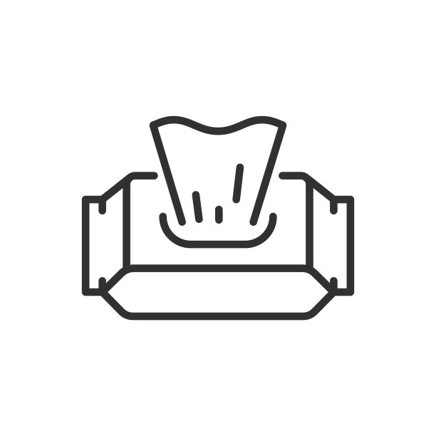 湿纸巾包装，线性图标。线条可编辑的笔画图片下载