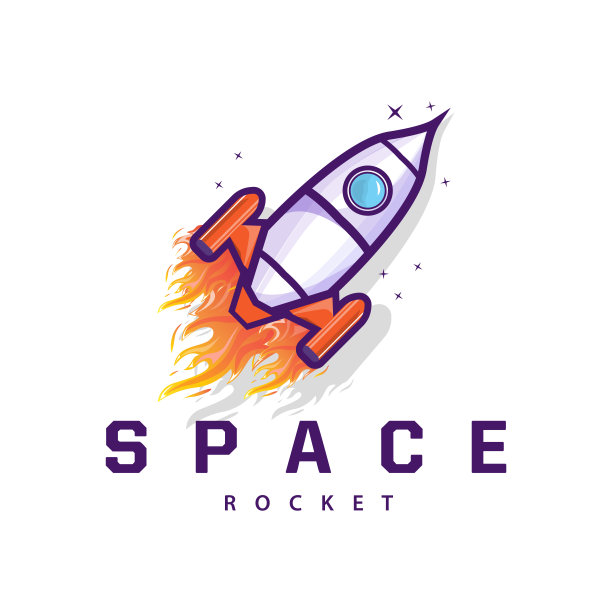 空间探索飞行器技术空间火箭标志设计插画现代简单模板图片下载