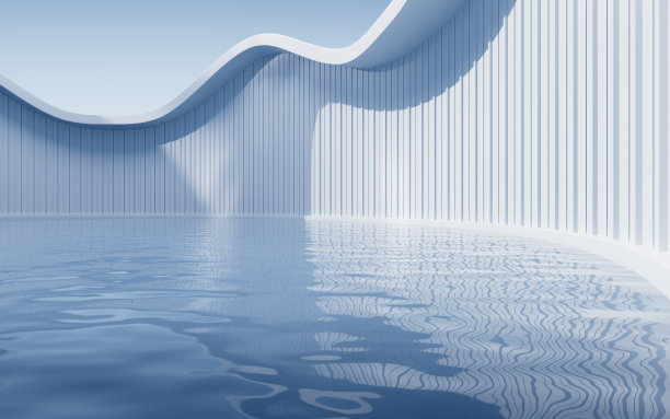 空地与白色建筑背景，3d渲染。图片下载