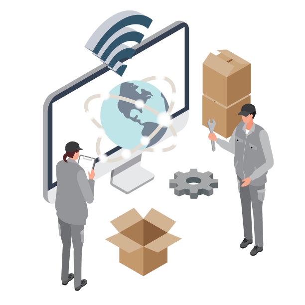 互联网线路操作员工作的图片说明图片下载