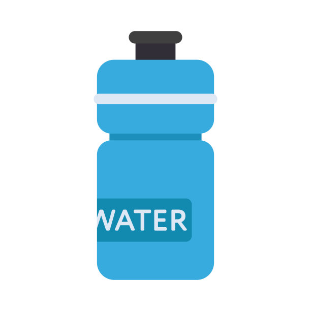 运动瓶水烧瓶水。运动水瓶矢量插图彩色图片下载