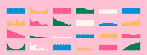 网页分割形状设置与滴，波，有机和几何形状。隔离矢量模板的网站，应用程序，海报，横幅。图片下载