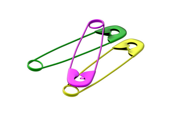安全别针隔离在白色背景上。三维渲染图片下载