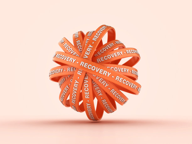 圆形丝带与恢复字图片下载