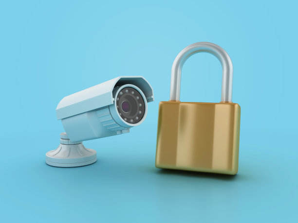 带有安全摄像头的3D挂锁图片下载