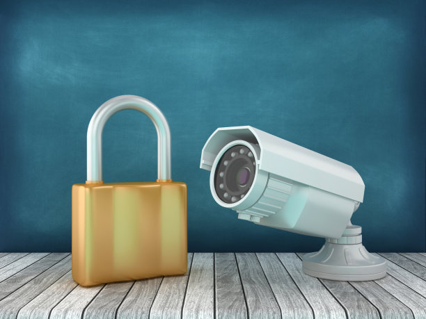 带有安全摄像头的3D挂锁图片下载