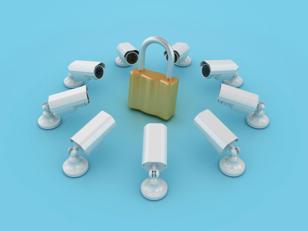 带有安全摄像头的3D挂锁图片下载