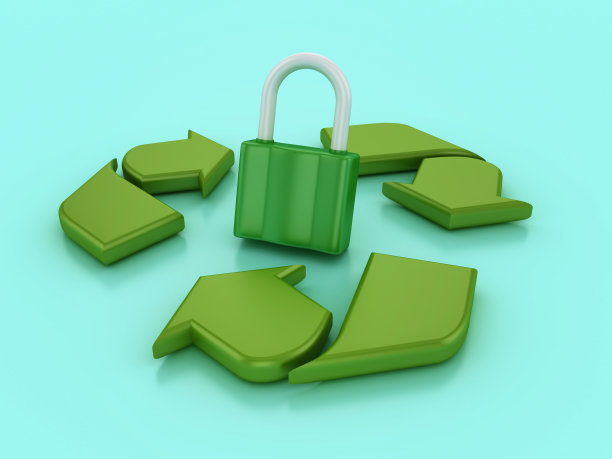 3D挂锁回收符号图片下载