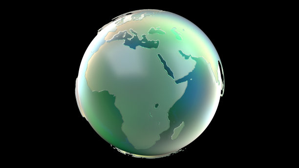 绿色玻璃地球非洲图片下载