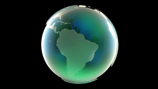 绿色玻璃地球南美洲图片下载