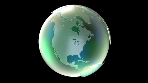 绿色玻璃地球北美图片下载