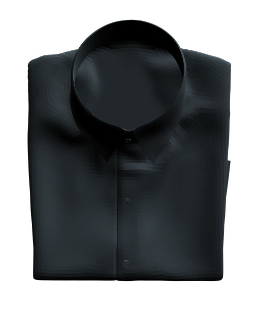 折叠的黑色衬衫多边形图标。现代矢量男装插图。折叠衬衫模板的矢量绘图。3 d。前视图。图片下载