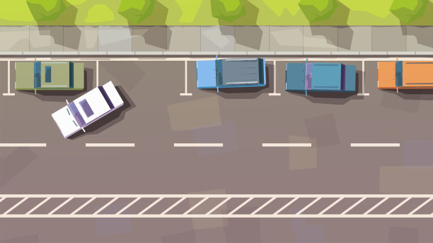 宽阔的街道，停车场俯视图图片下载