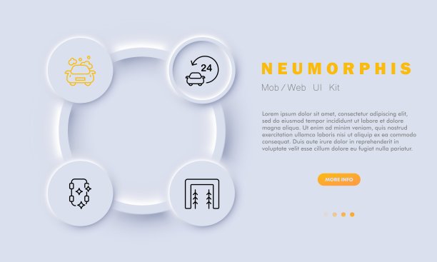 洗车组线图标。擦，水，清洁剂，海绵，软管，压力，喷嘴。新生变形样式。矢量线图标的业务和广告图片下载