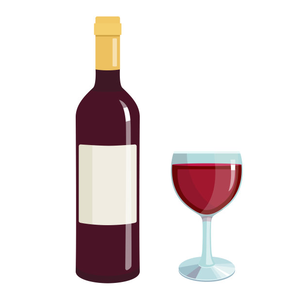 矢量集红酒隔离在白色背景。图片下载