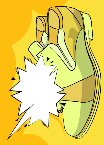 卡通优雅的鞋子与空白的语音气泡，漫画书皮鞋背景。复古矢量漫画波普艺术设计。图片下载