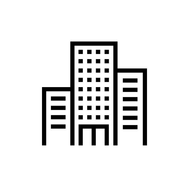 建筑物线图标。摩天大楼，公寓，国家大厦。图片下载