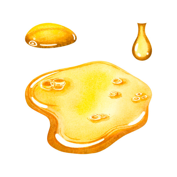 金色的油滴铺满表面，从上面滴下来。手绘水彩插图的油精华隔离的背景。美容护理、护肤设计。水疗中心的概念图片下载