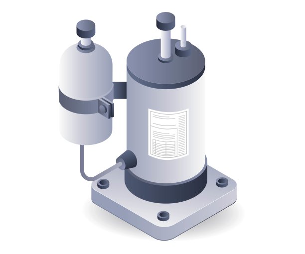 暖通空调干燥器工具等距三维插图图片下载