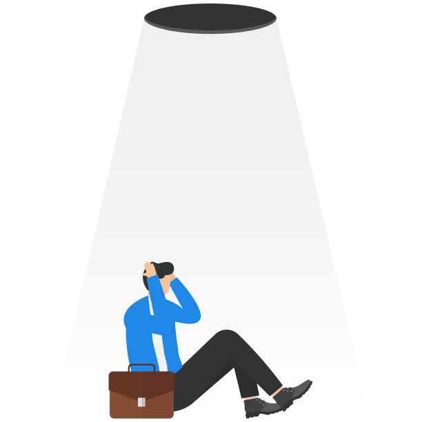 烦恼的商人逃出黑暗的洞穴，烦恼的商人走出逆境。图片下载