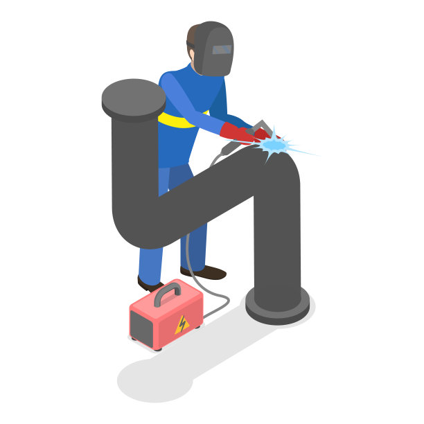 焊工的三维等距平面矢量集。项目3图片下载