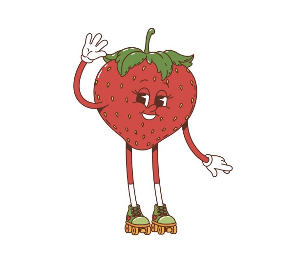在轮滑上的草莓卡通人物图片下载