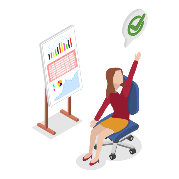 运动在工作中的三维等距平面矢量插图。第一项图片下载