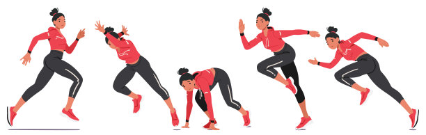 年轻女孩以优雅和活力冲刺，体现了不可阻挡的青春和雄心图片下载