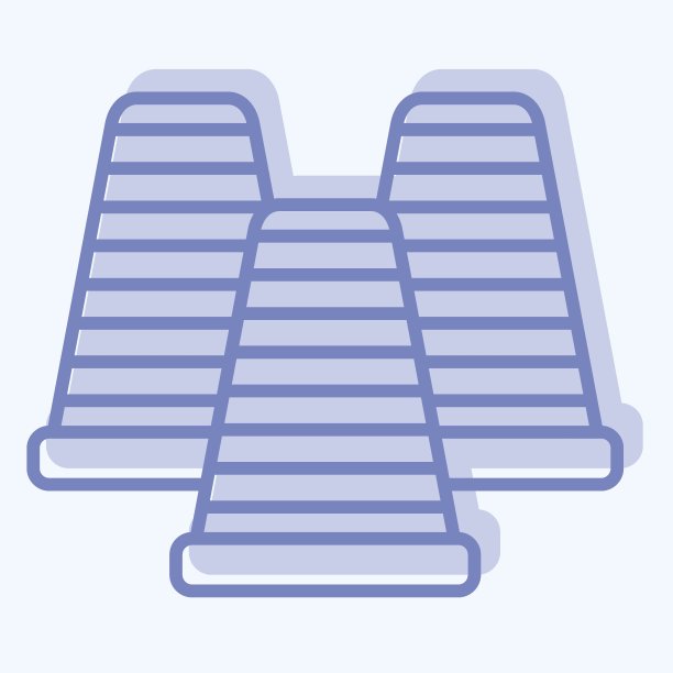 图标锥。与滑冰有关的符号。双音风格。简单的设计说明图片下载