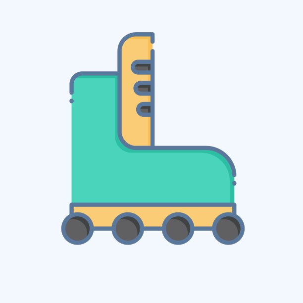 图标轮滑。与滑冰有关的符号。涂鸦风格。简单的设计说明图片下载